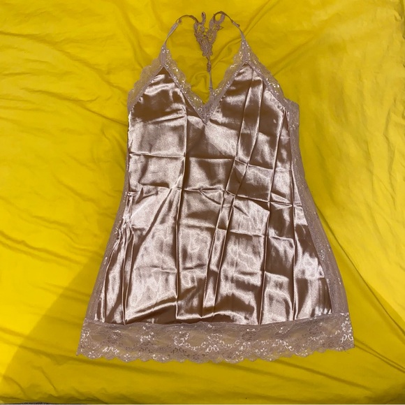 Stretchy Silly Lace Racerback Slip Lingerie Camisole Nightgown M/L Sexy Peekaboo - Picture 2 of 10